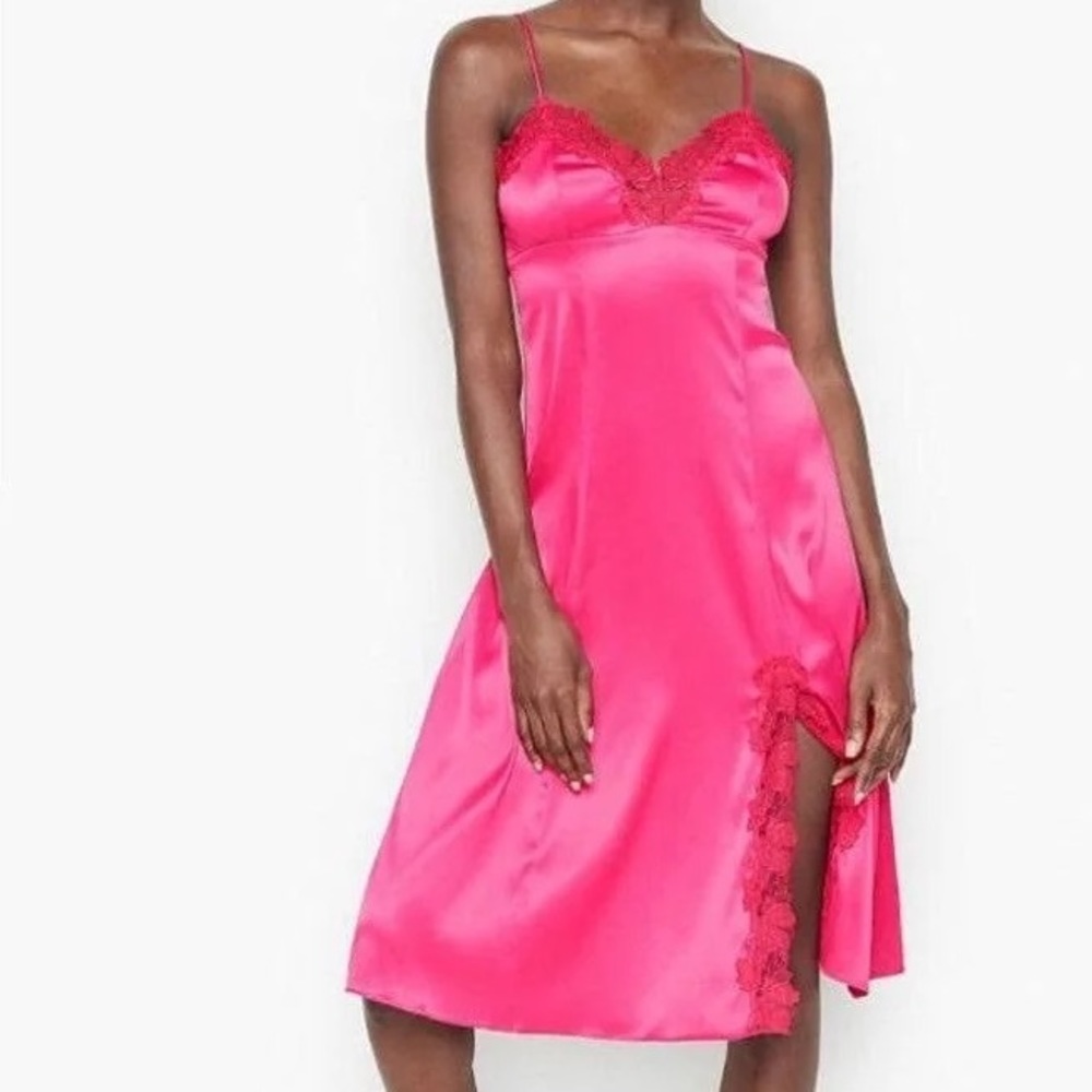COPY - Victoria's Secret French Kiss Floral Trim Slip Dress